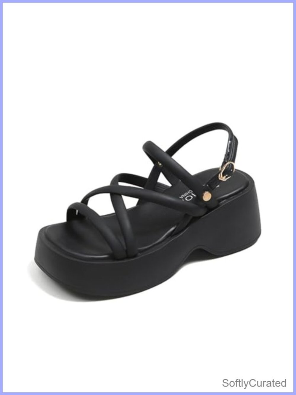 Platform Chunky Heels Sandals Adjustable Ankle Strap Wide Open Toe Roman